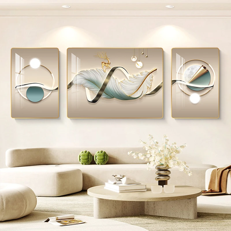 A04现代装饰画客厅电视墙挂画沙发装饰挂画高级感墙面壁画