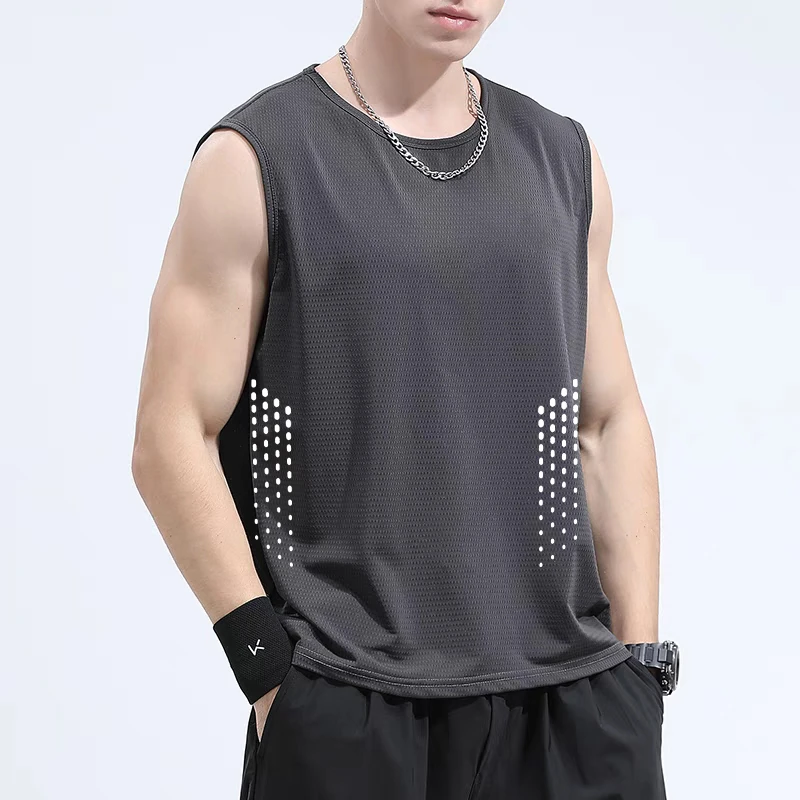 【冰感/凉感】速干背心男2025夏季男士运动健身跑步速干冰丝无袖t恤