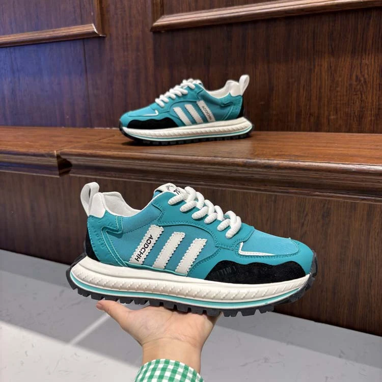 男鞋2025新款春季布面拼色百搭防滑阿甘运动鞋男士休闲潮流老爹鞋