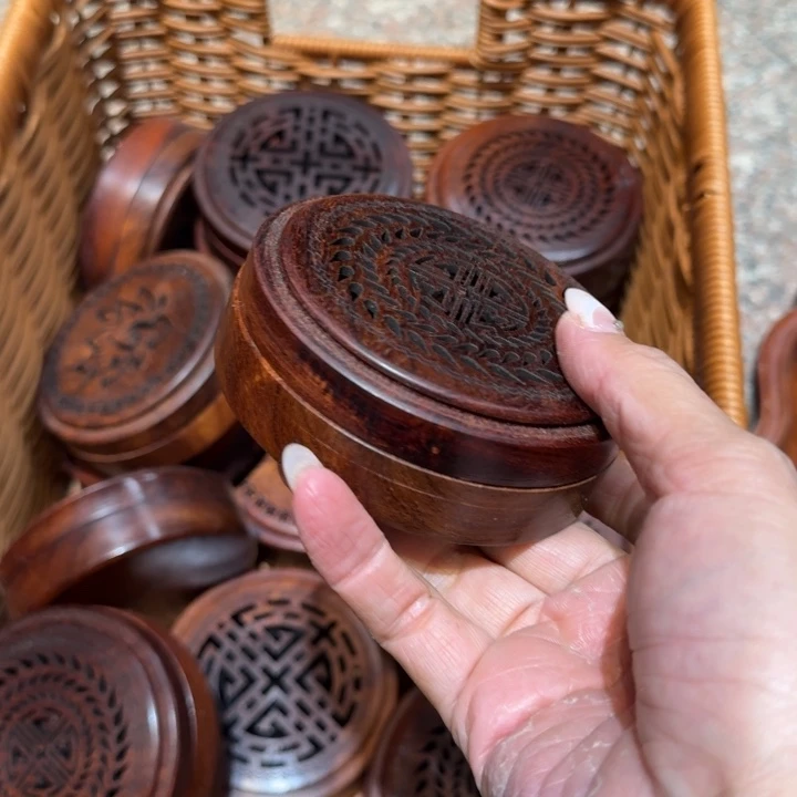 大果紫檀（缅甸花梨）花梨木盘香盒