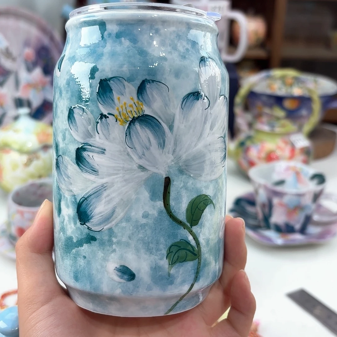 景德镇手绘高温釉下彩陶瓷茶具