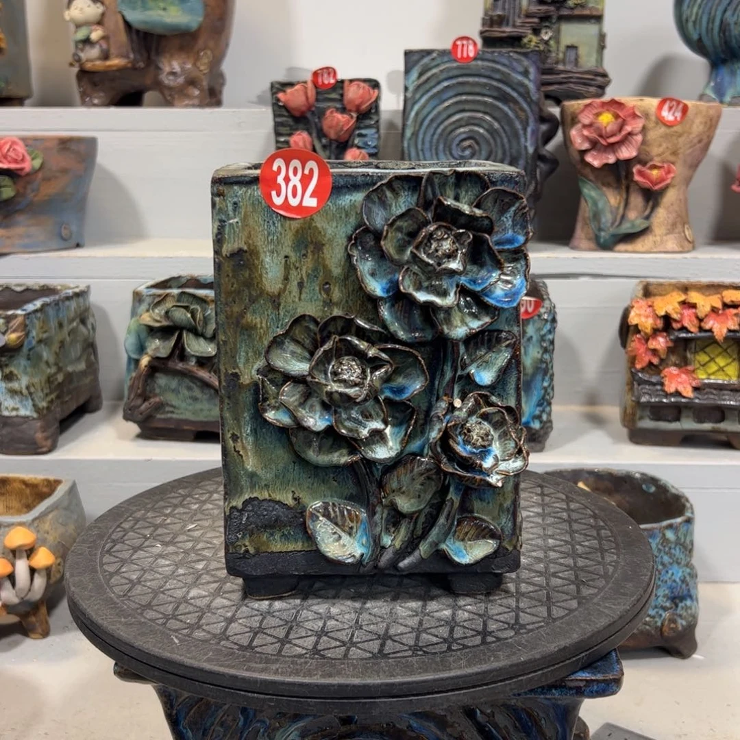 382 号手工花盆陶然花器