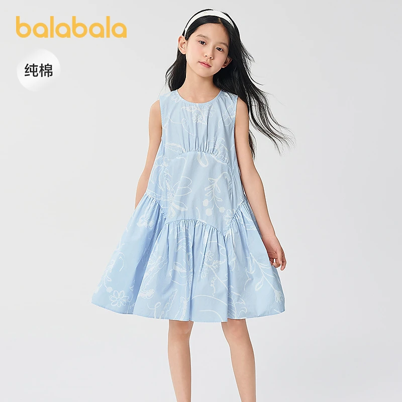 【商场同款】巴拉巴拉女童裙子儿童连衣裙2025款夏大童纯棉背心裙