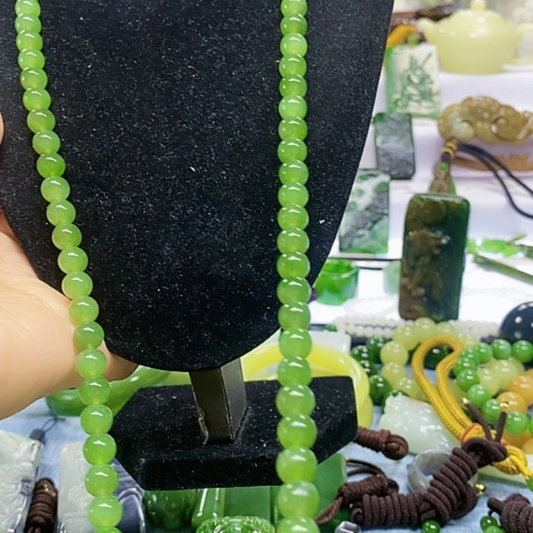【闪购商品】未镶嵌和田玉（碧玉）挂件108颗卡8