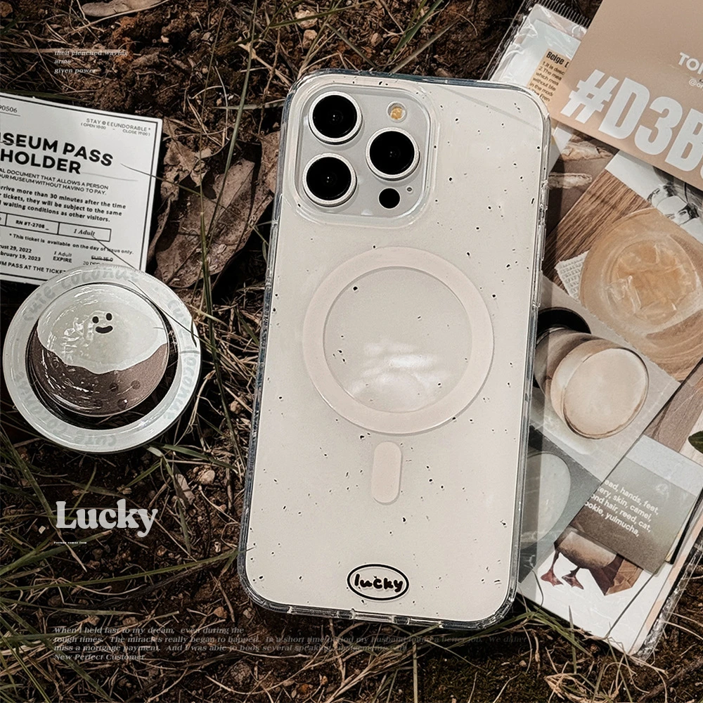 双层imd16手机壳14磁吸支架iphone15pro max墨点椰子12适用13