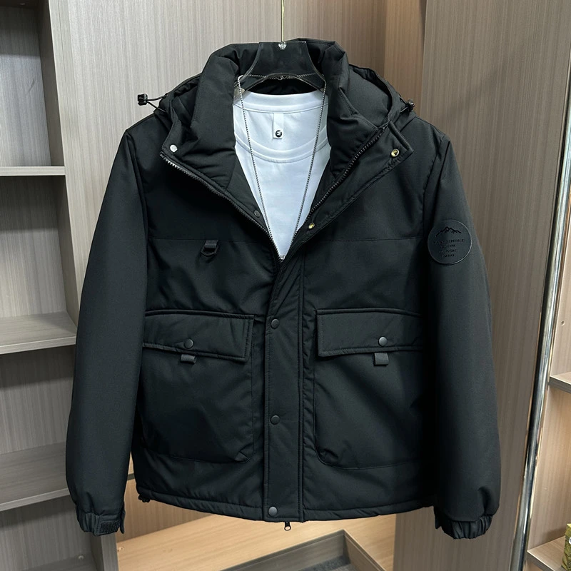 2025新款秋冬男士棉衣夹克宽松休闲连帽棉服潮流百搭加厚棉袄外套