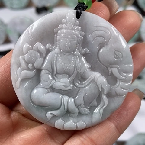 翡翠颈饰未镶嵌普贤菩萨