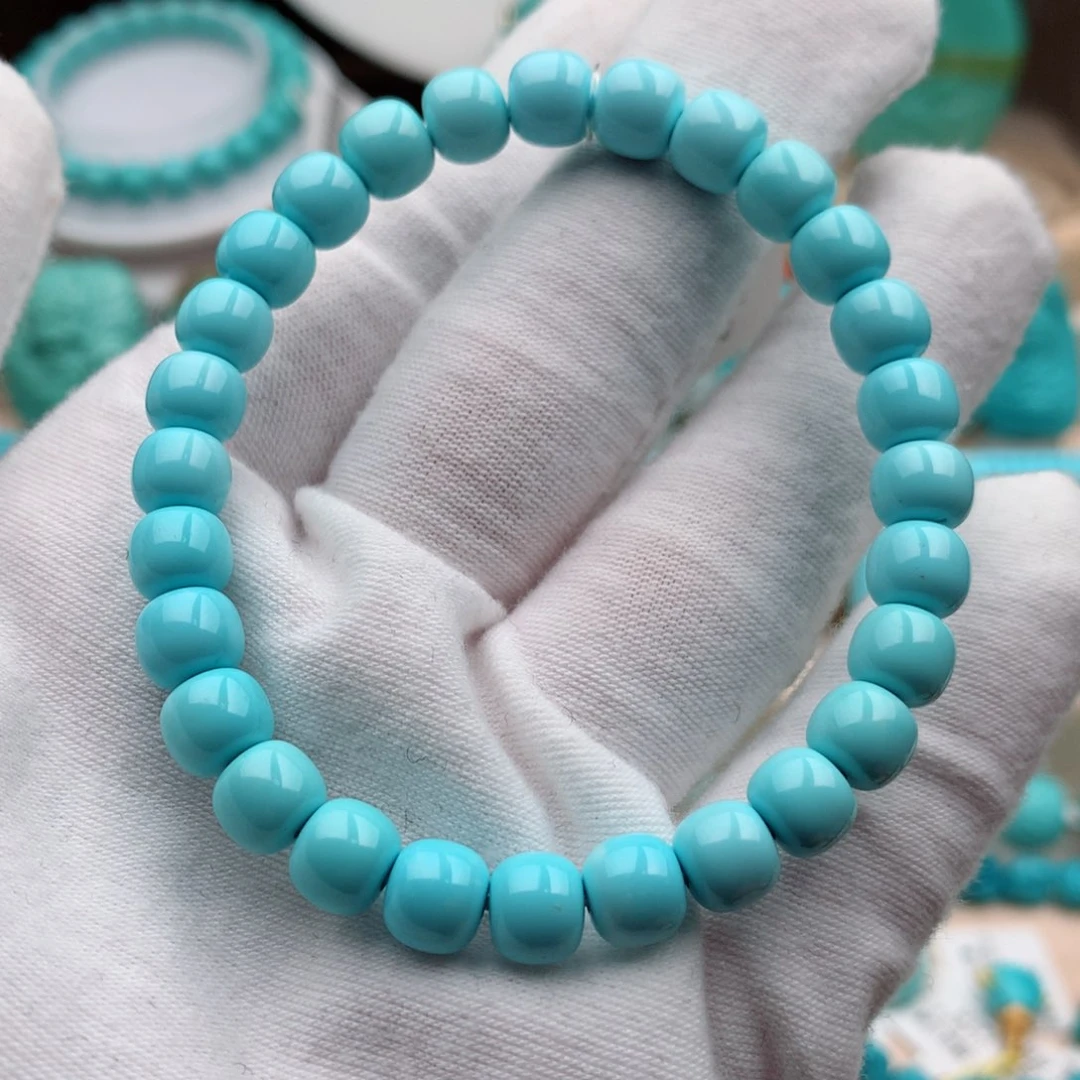 绿松石珠宝奇石未镶嵌7.5mm