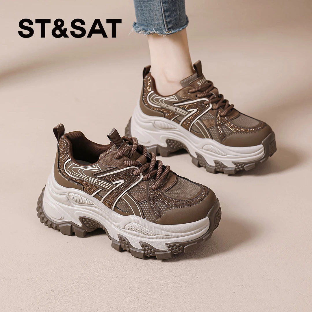 星期六复古老爹鞋女2025秋季新款厚底休闲运动鞋小个子增高鞋女鞋