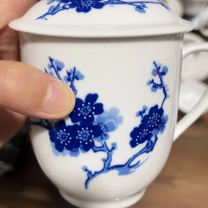 蓝莓办公杯陶瓷一个