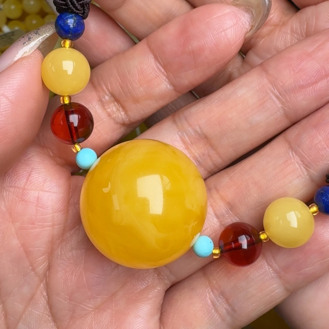 蜜蜡未镶嵌项圈无优化无烤色无补胶无覆膜无辐照无煮蜜