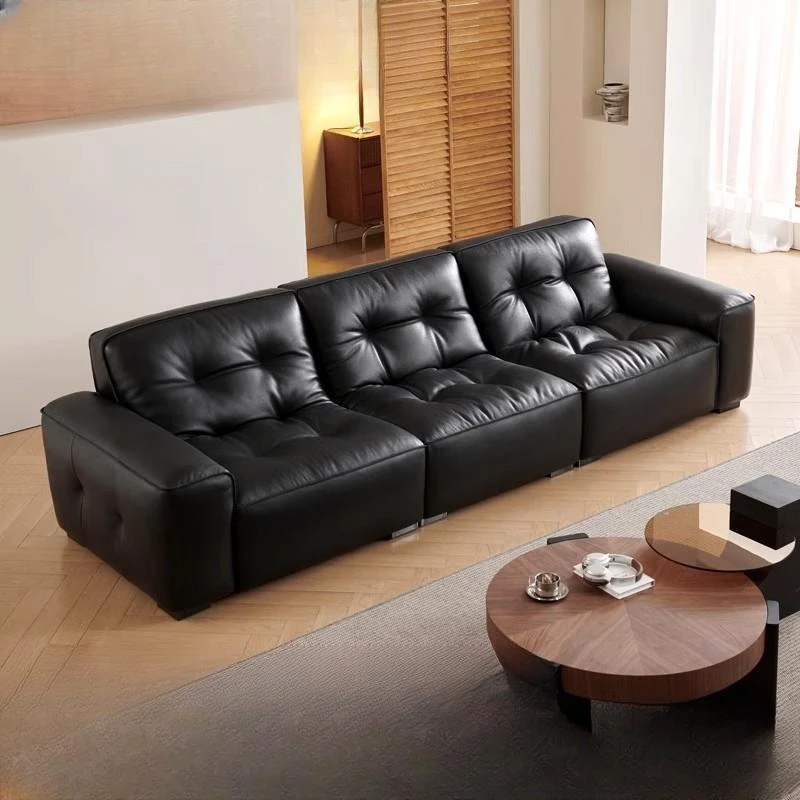 【黑金刚沙发】真皮沙发家用沙发皮艺沙发客厅头层牛皮意式轻奢