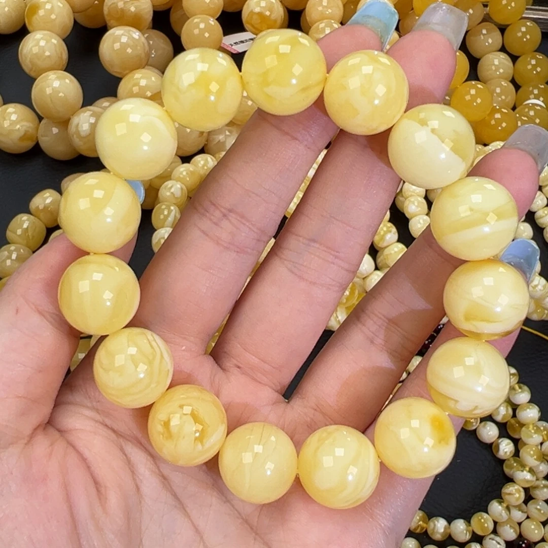 琥珀未镶嵌手链30.6白蜡妖花