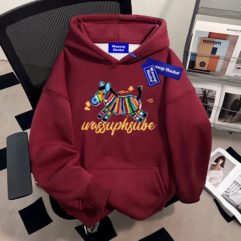 WASSUP HSUBE小众潮流套头连帽卫衣男士重磅潮酷宽松百搭ins上衣