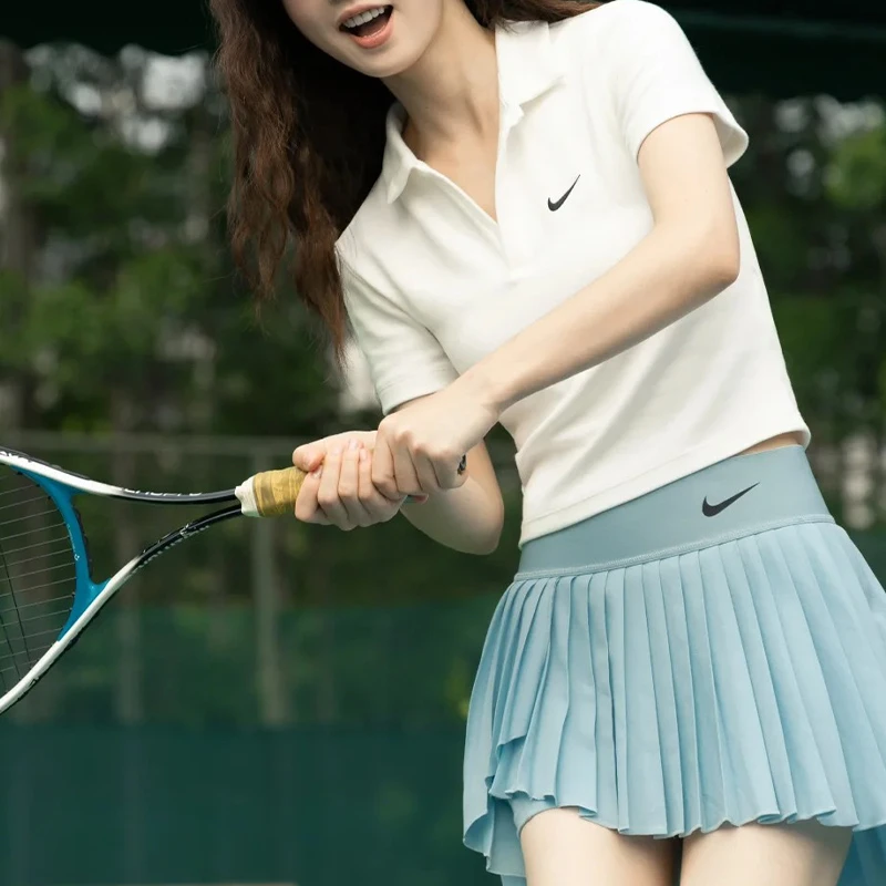NIKE耐克女款POLO衫2025夏季新款短袖白色运动休闲短款T恤 DV7885