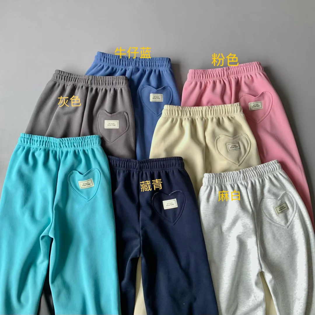 JIEJIE-【七色~~糖果~】韩系简约百搭韩单原单加绒加厚两穿阔腿裤