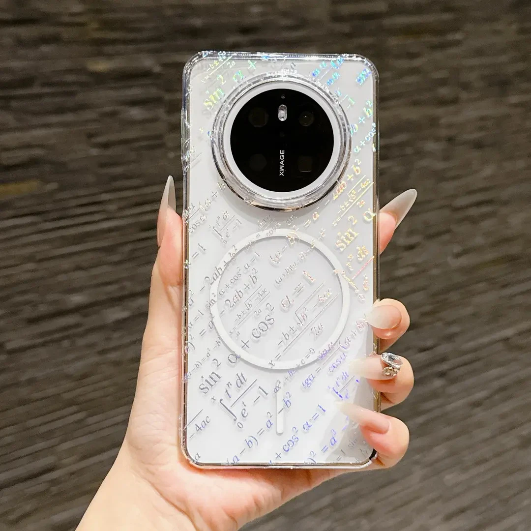 镭射烫金函数适用华为mate70pro手机壳磁吸简约透明mate60pro防摔