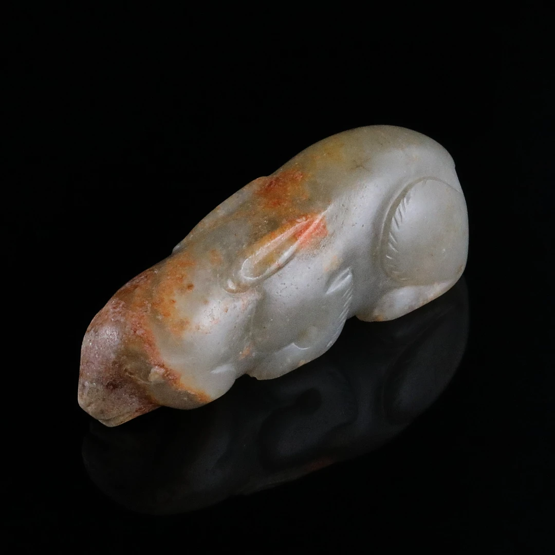 "明代和田玉兔/ DL120021/ 古玩/收藏/德州文物"