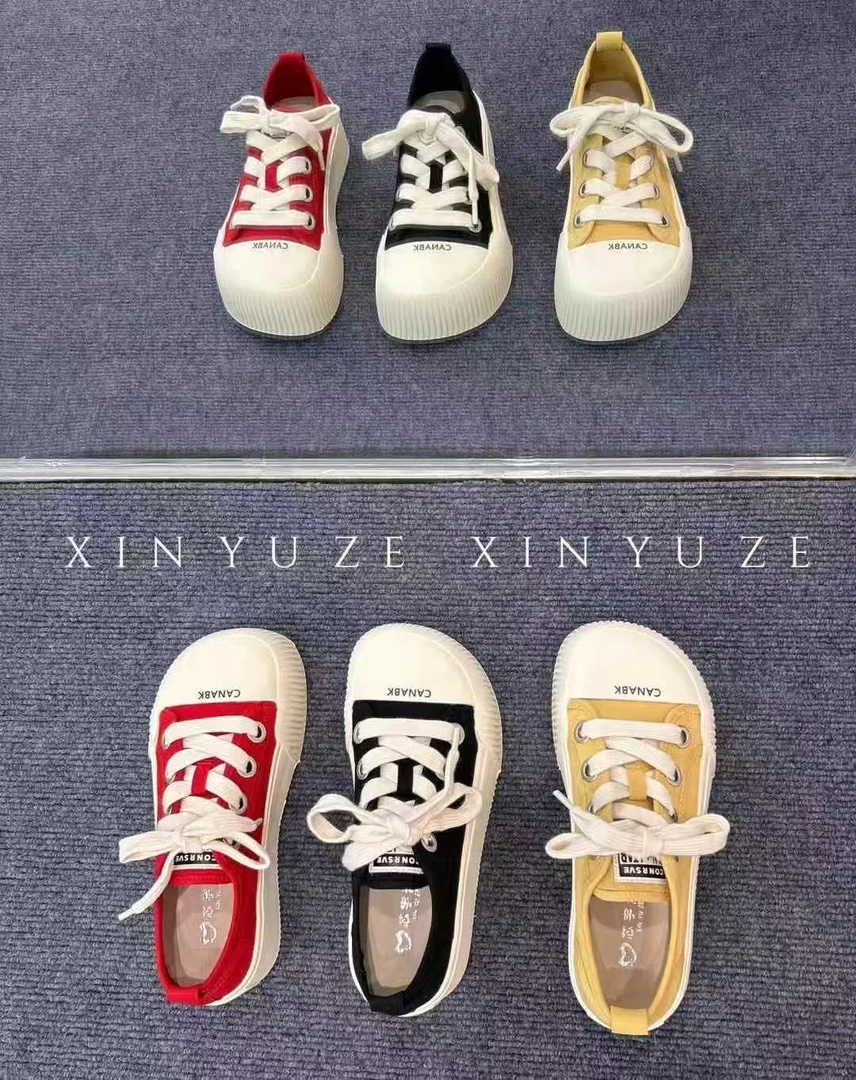 ZZGS·【透气大头厚底帆布鞋2025春夏增高丑萌饼干休闲板鞋】·677-7