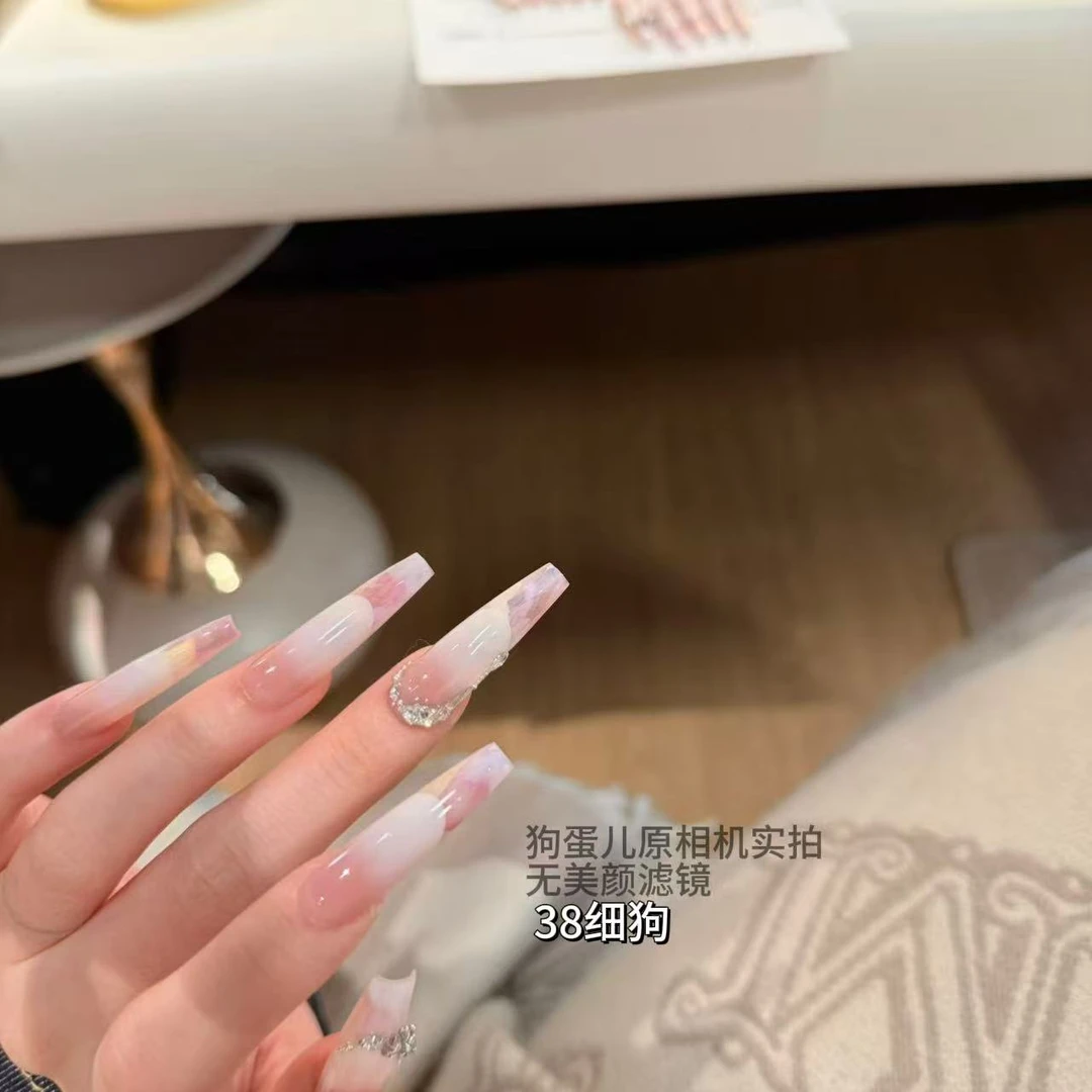 VIVID MRS【誓言】纯手工穿戴甲法式 晕染 锆石