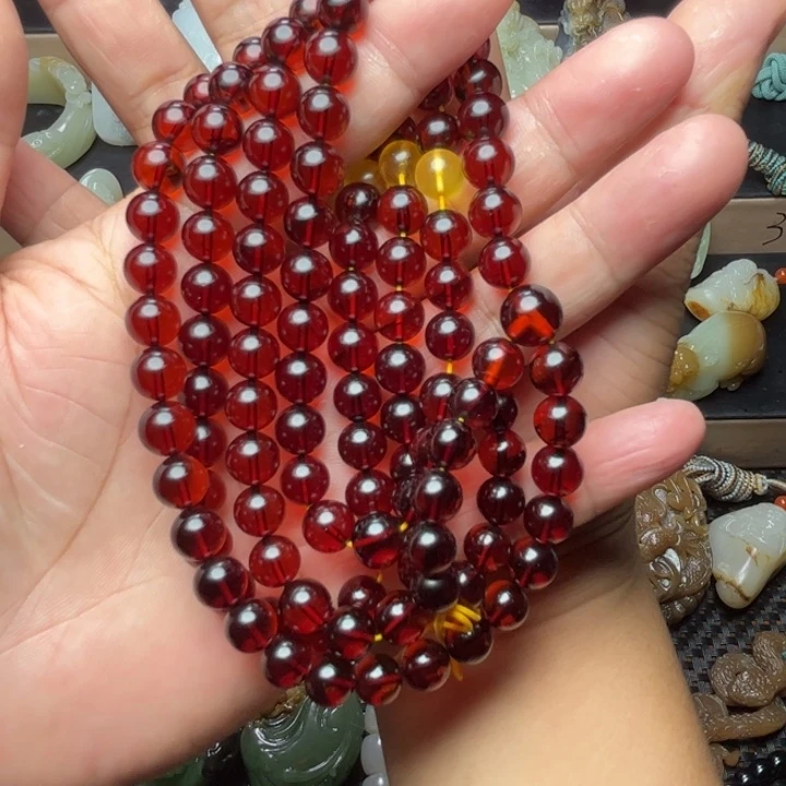 未镶嵌血珀手串多圈手串