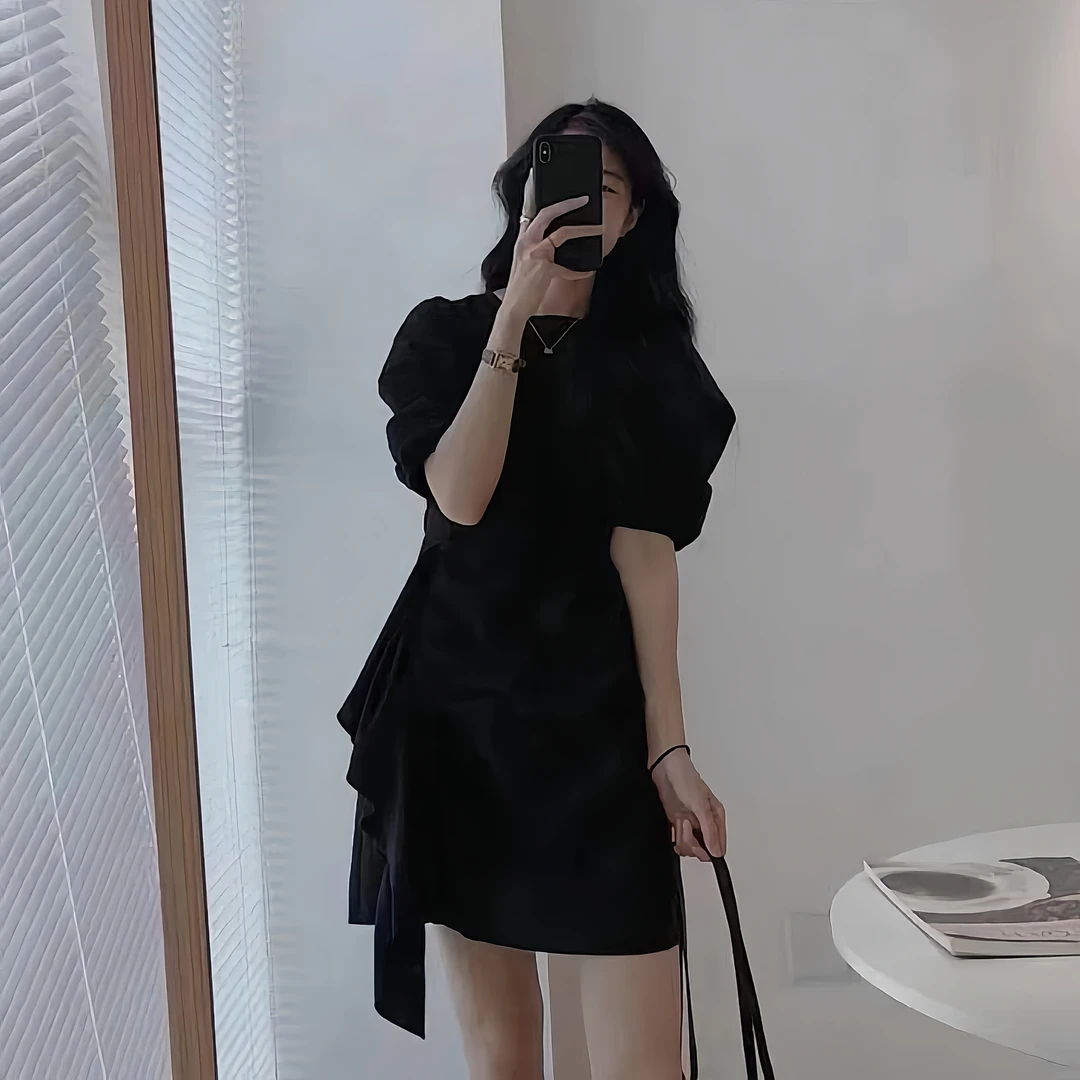 大码女装连衣裙洋气2025夏季新款显瘦夏装短袖A字裙减龄遮肉裙