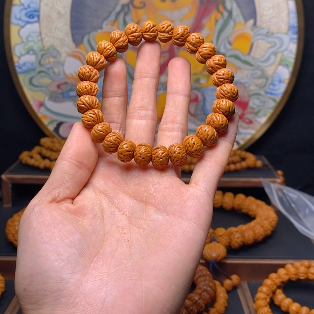 手串桃核我****！龙纹桃核蟠桃