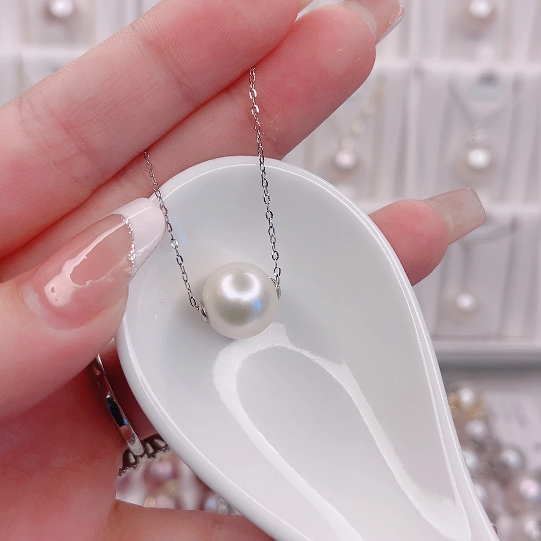 淡水珍珠银S925镶嵌吊坠(赠链)