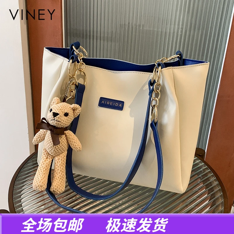 Viney真皮包包女日常通勤大容量单肩托特包生日圣诞礼物送女生
