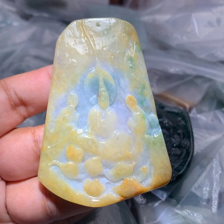 翡翠未镶嵌颈饰保真天然A货翡翠