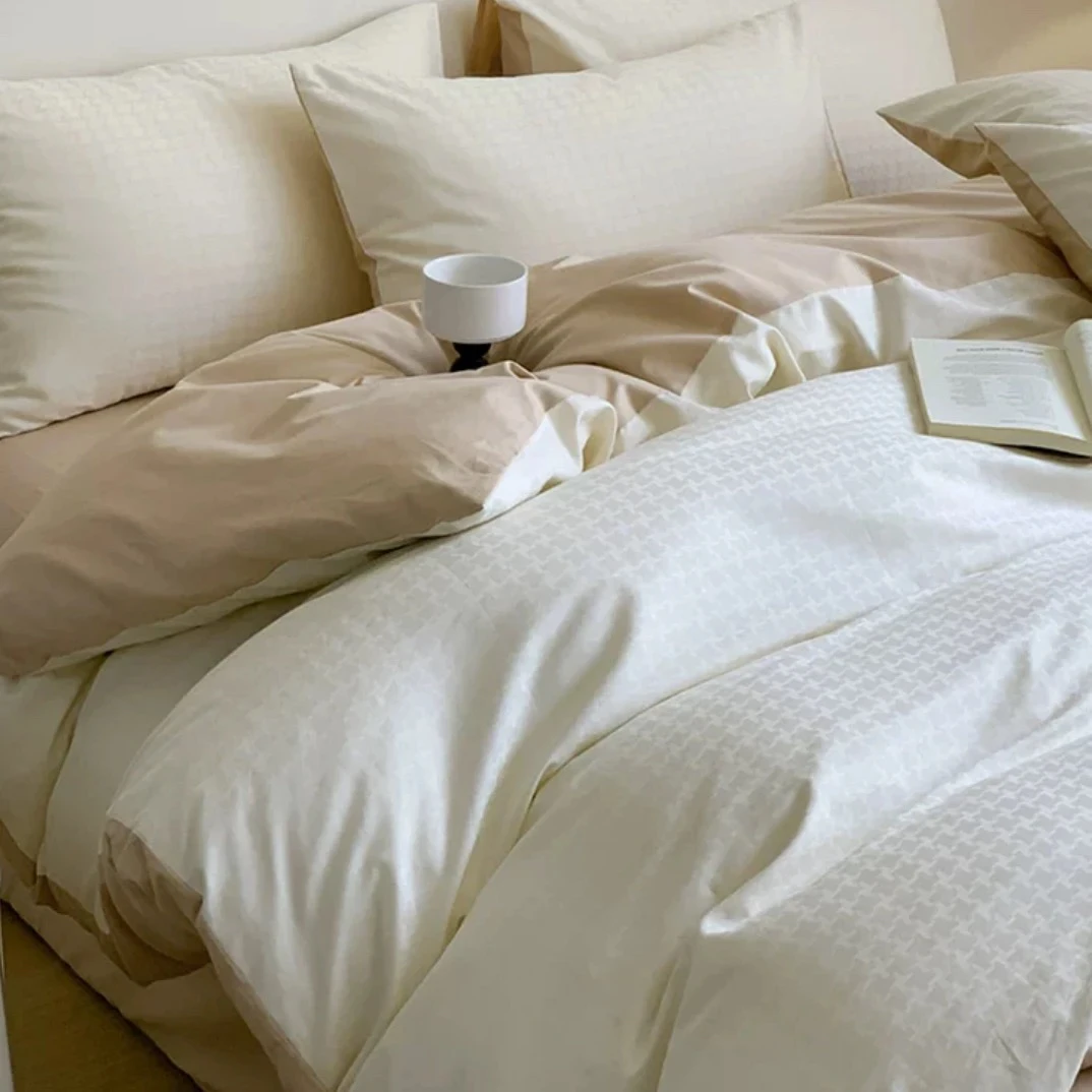 简约双拼提花双人被套220*240微瑕～S581