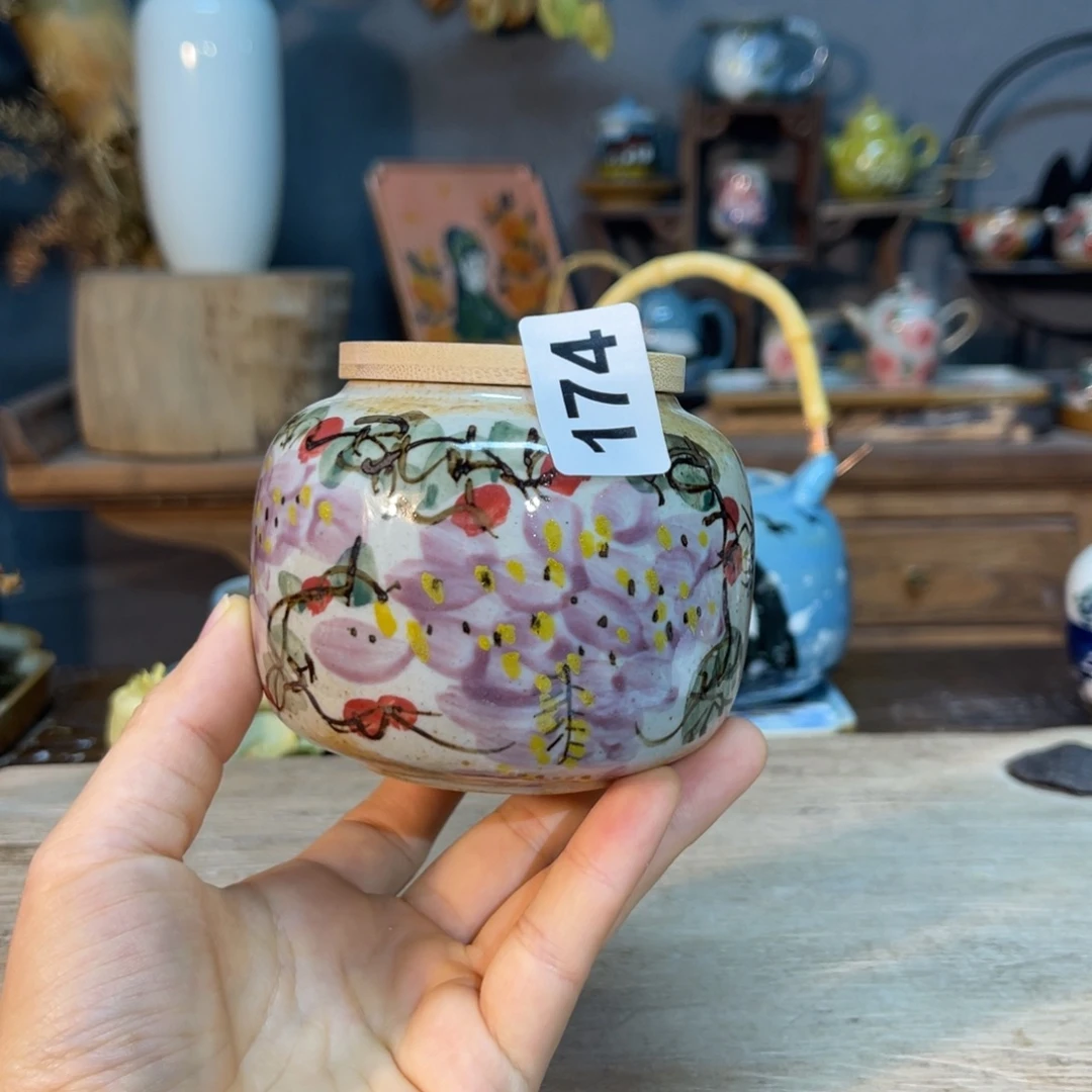 壶素浅陶瓷手工手绘