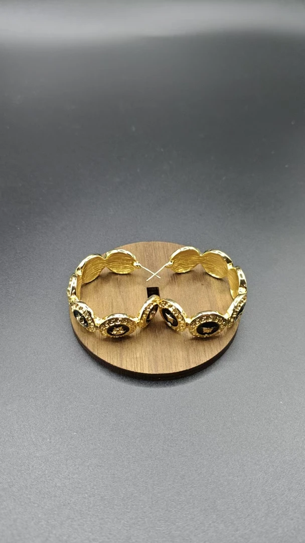 铜合金耳饰 238金色几何欧美风女民族风耳环饰品手工设计师时尚