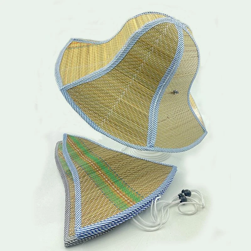 干农活遮阳草帽内荧光钓鱼帽春夏季防晒草帽农民工可折叠防晒帽子