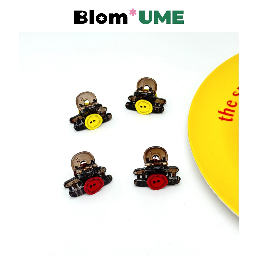 Blom UME新款褶皱彩色纽扣小抓夹公主夹韩系少女可爱抓夹发饰女6