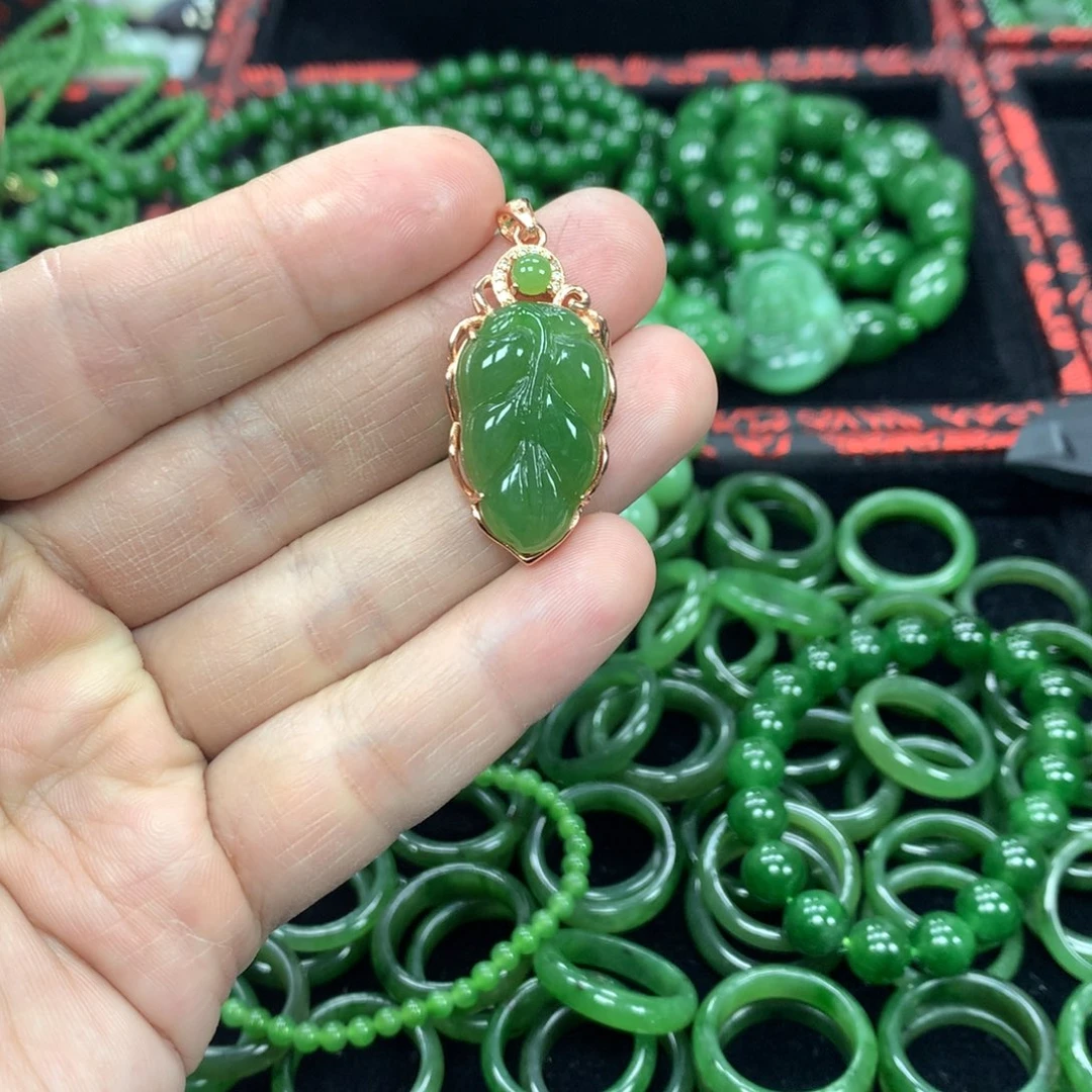 【闪购商品】和田玉叶子银S925镶嵌