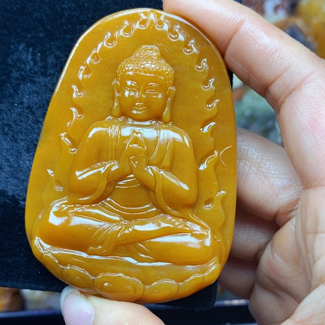 未镶嵌石英质玉（黄龙玉）颈饰