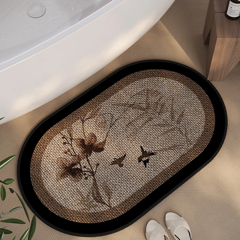 新中式地毯编织纹高级感浴室地垫吸水防滑耐磨耐脏卫生间厕所门垫