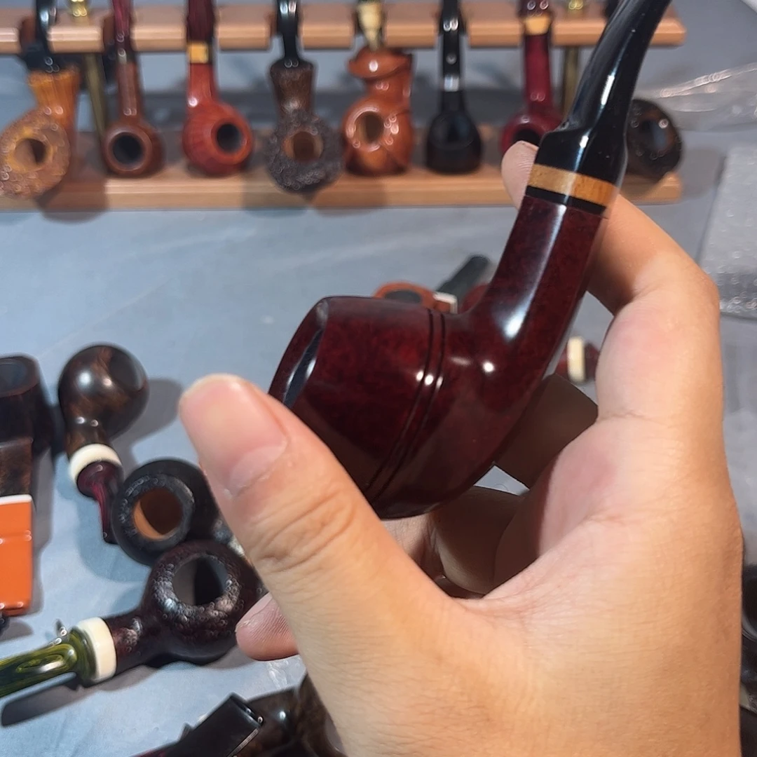 石楠木双腰线牛头烟斗