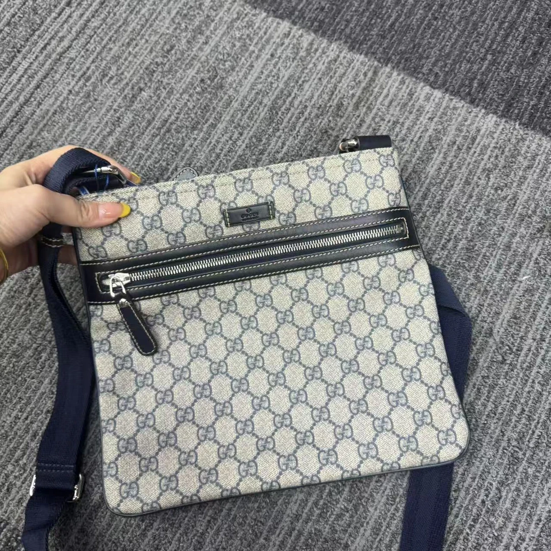 95新 GUCCI/古驰 古驰 02008黑色邮差/二奢包包