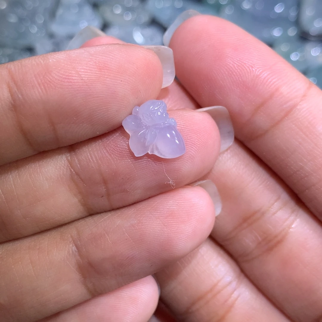 翡翠裸石未镶嵌高冰紫仙子