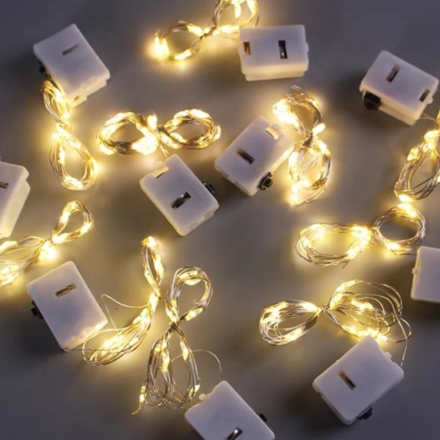 新款铜线LED小灯串发光暖光闪灯装饰生日氛围灯