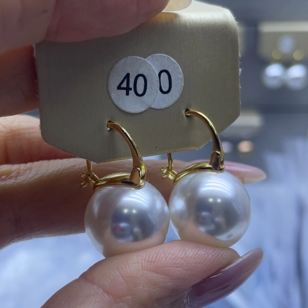 淡水珍珠耳饰银S925镶嵌