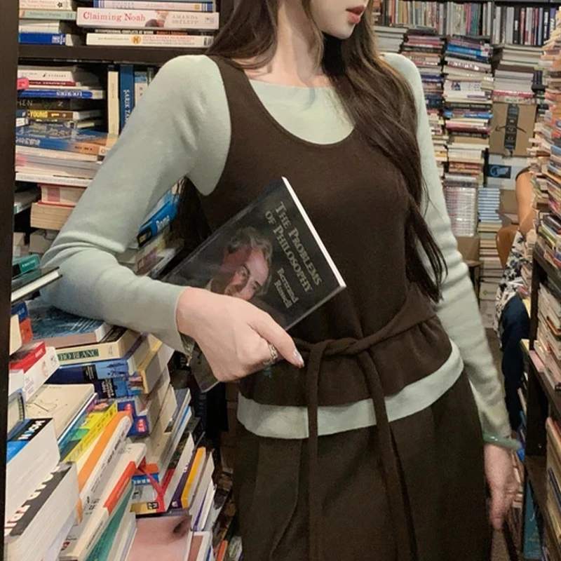 2025早秋新款洋气时尚针织衫休闲减龄显瘦百搭假两件上衣潮流