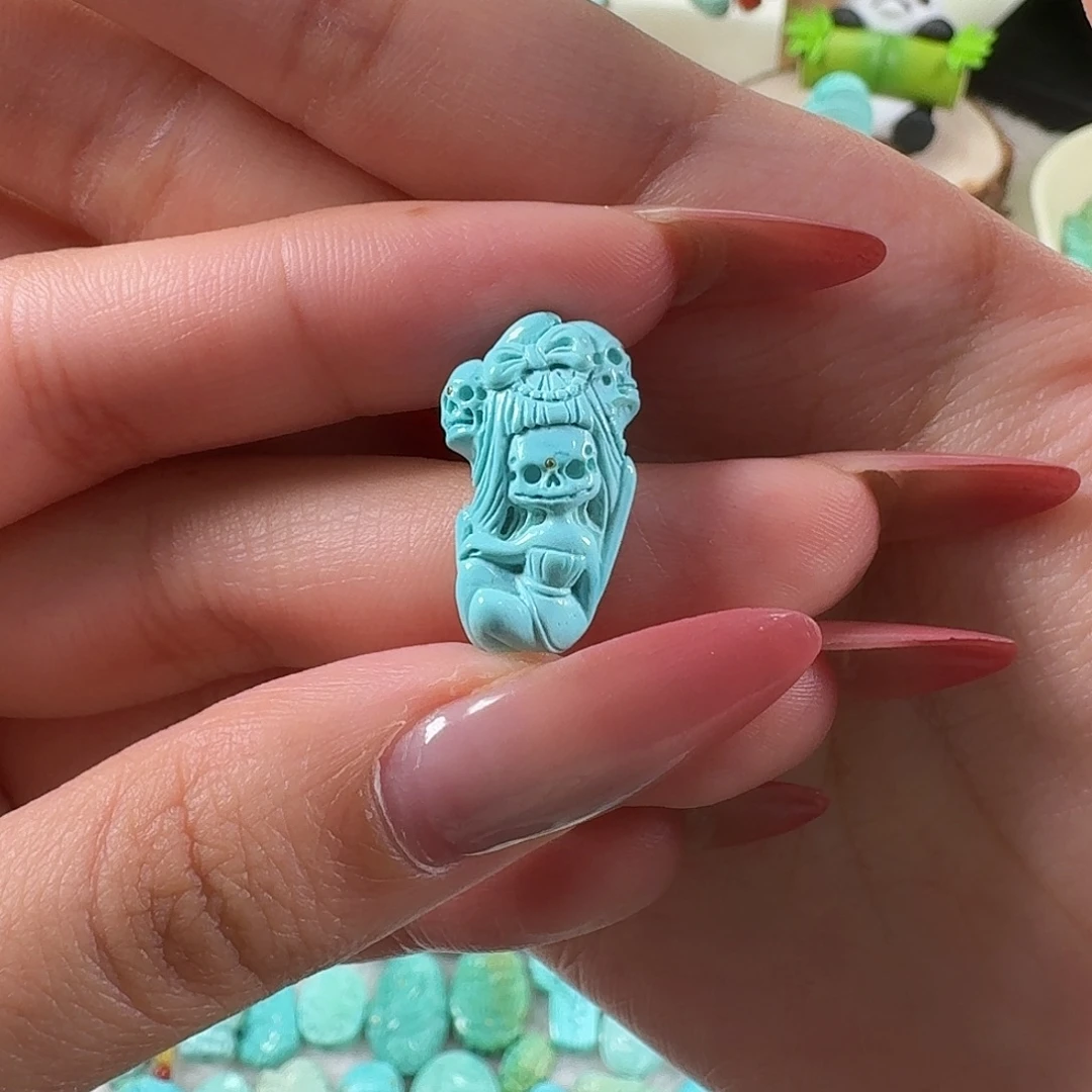 绿松石未镶嵌吊坠(不含链)骷髅新娘