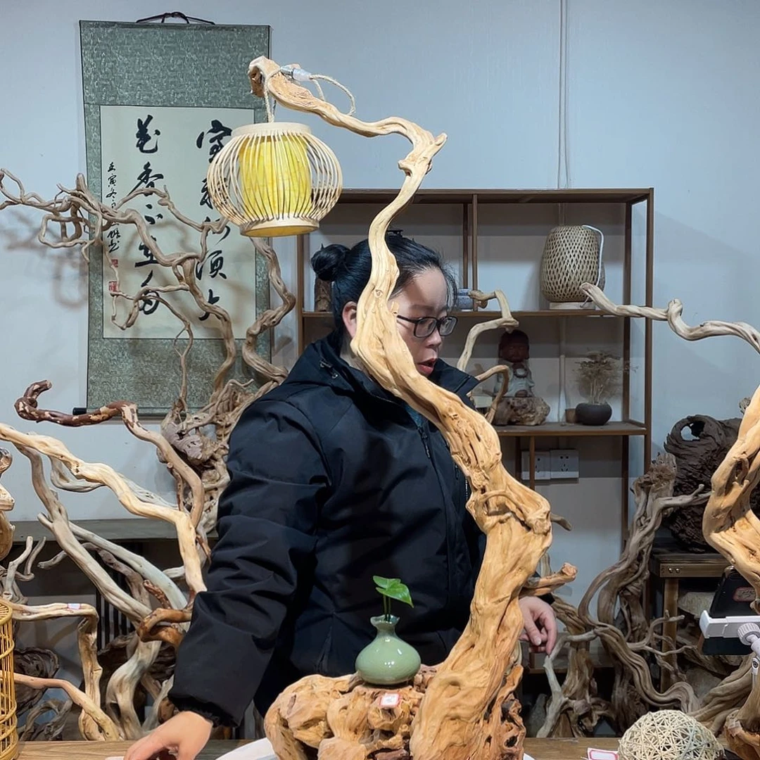 香杉木杜鹃根根艺摆件
