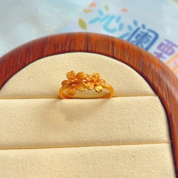 QINLAN/沁澜  轻奢双生格桑花戒指J003