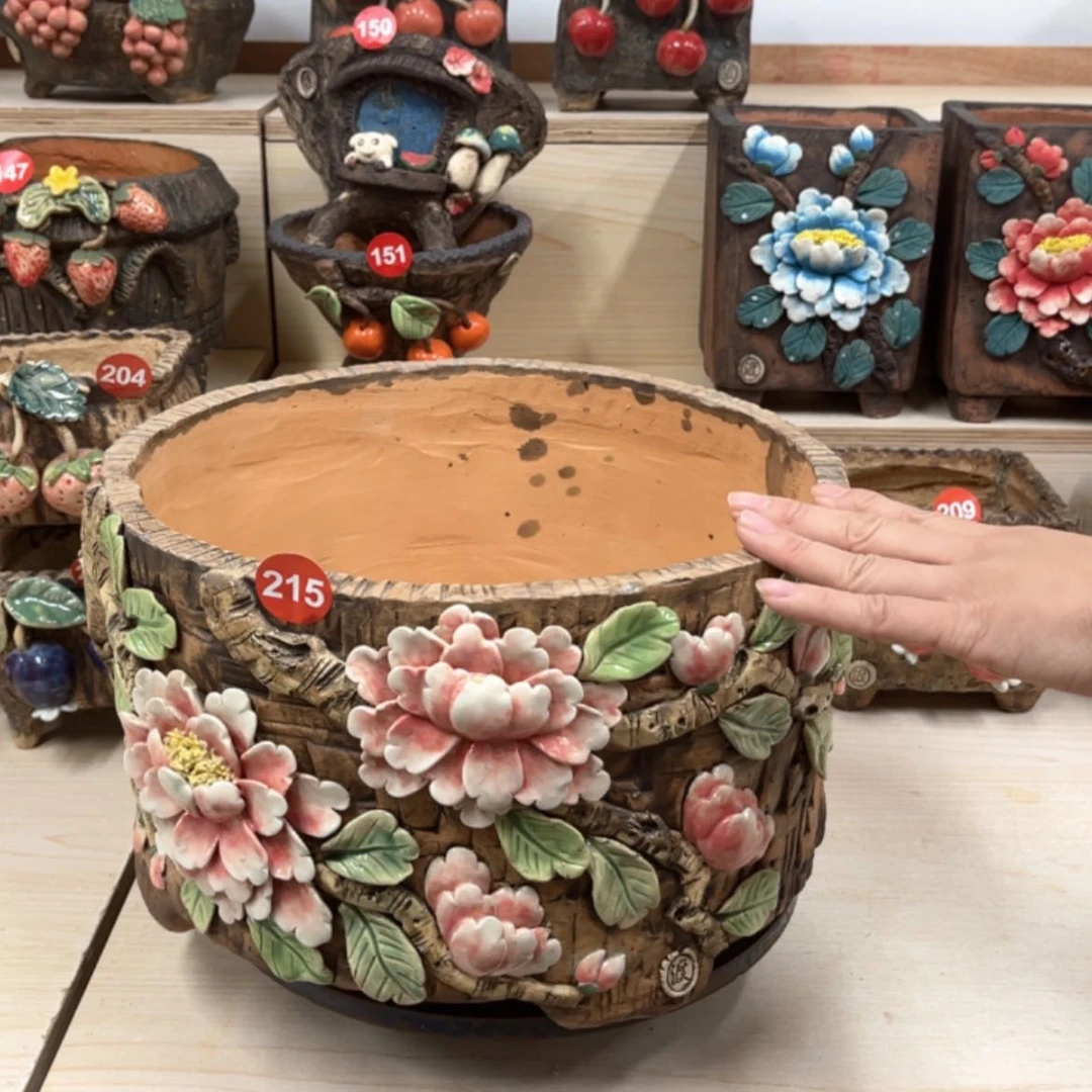 【闪购商品】紫砂花盆215号微瑕内口径 27，带脚高19