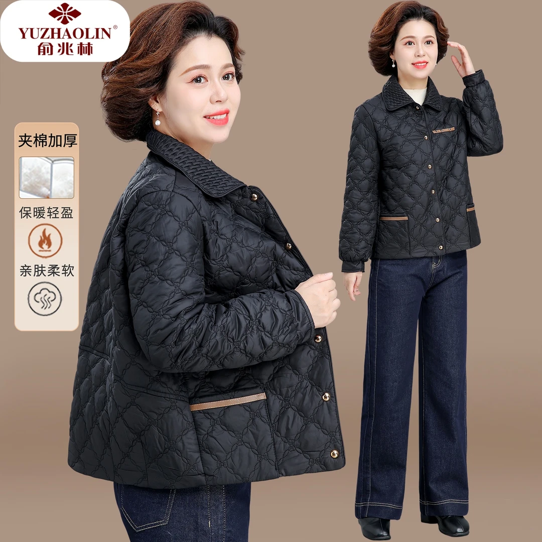 妈妈冬装羽绒棉服轻薄棉袄2025新款洋气小香风中老年女装秋冬棉衣
