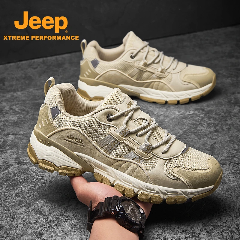 Jeep/吉普四季款小网孔鞋轻便耐磨户外鞋登山鞋男款防滑防臭耐磨